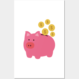 Piggy bank money savings concept. Posters and Art